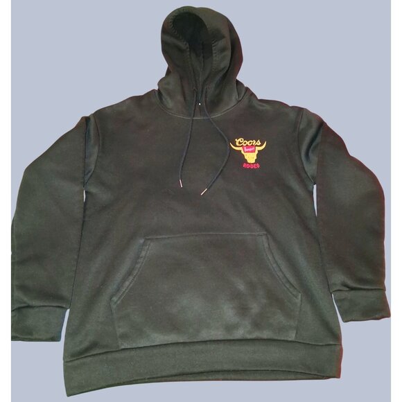 Coors Banquet Rodeo Hoodie Black Mens Medium - Picture 2 of 10